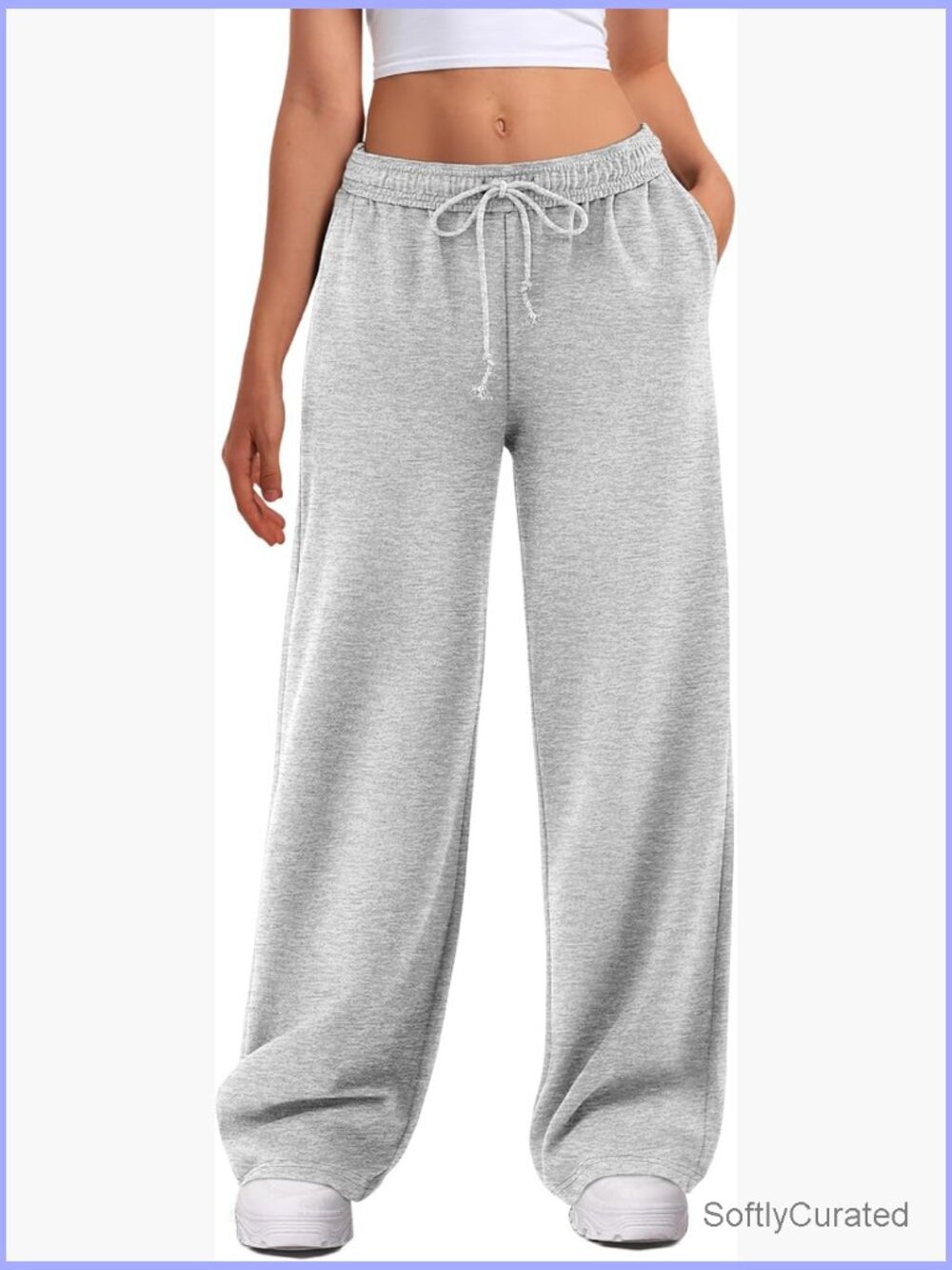 High Waisted Wide Leg Sweatpants with Pockets Drawstring Joggers